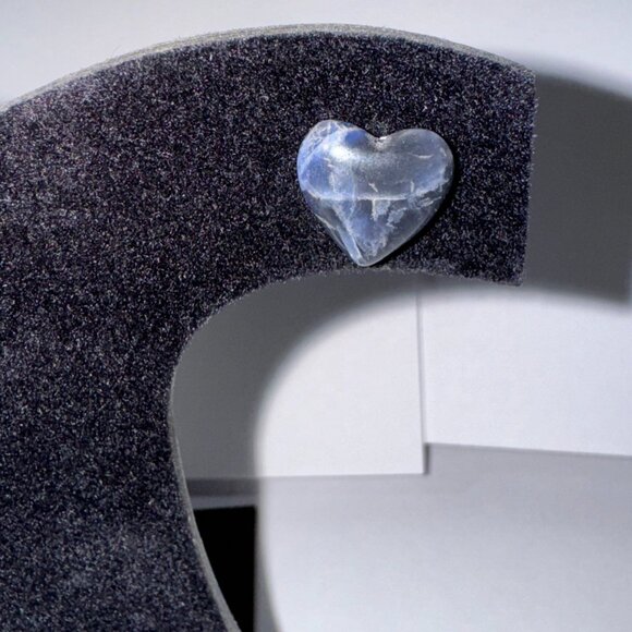 12 Mm Heart Shaped Sodalite Post Earrings - Picture 5 of 12